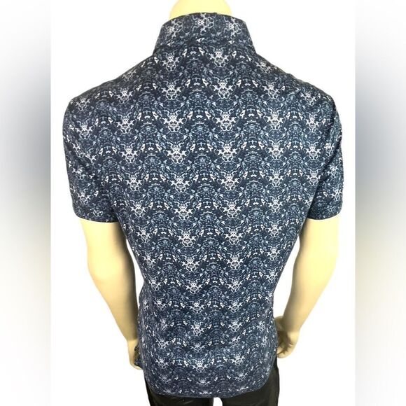J. Lindeberg Slim Fit S/S Polo Abstract Print on Lux Jersey Fabric Like New XL - Picture 2 of 7